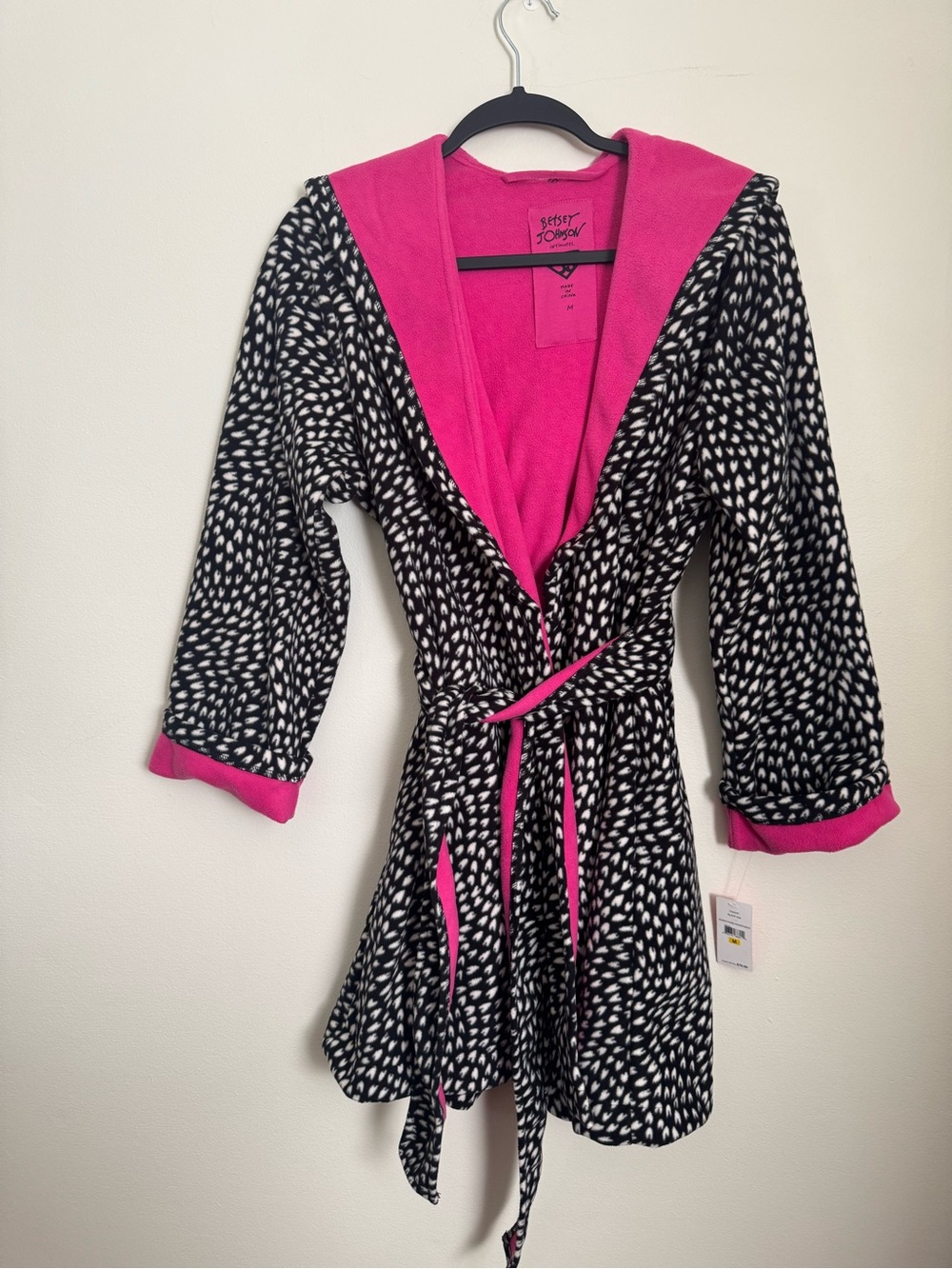 Betsey Johnson Hot Pink Fleece Robe